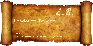 Landauer Babett névjegykártya